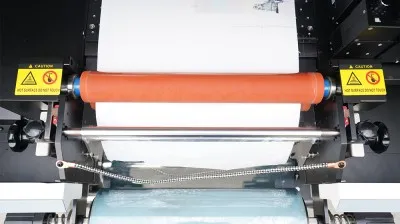Paper feeding and laminating configuration